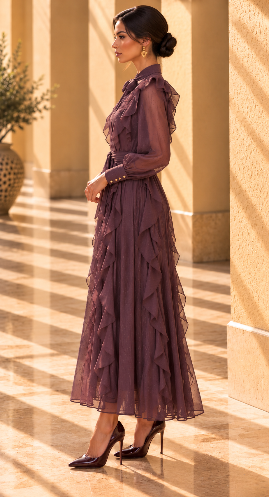 ORIANE - Plum Burgundy