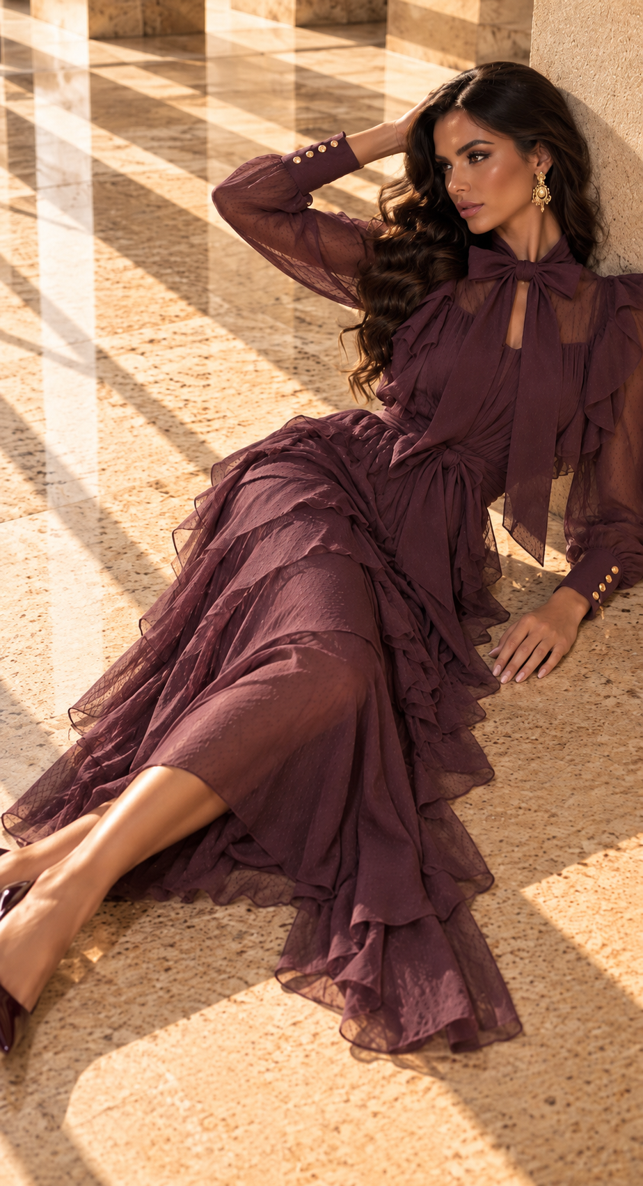 ORIANE - Plum Burgundy