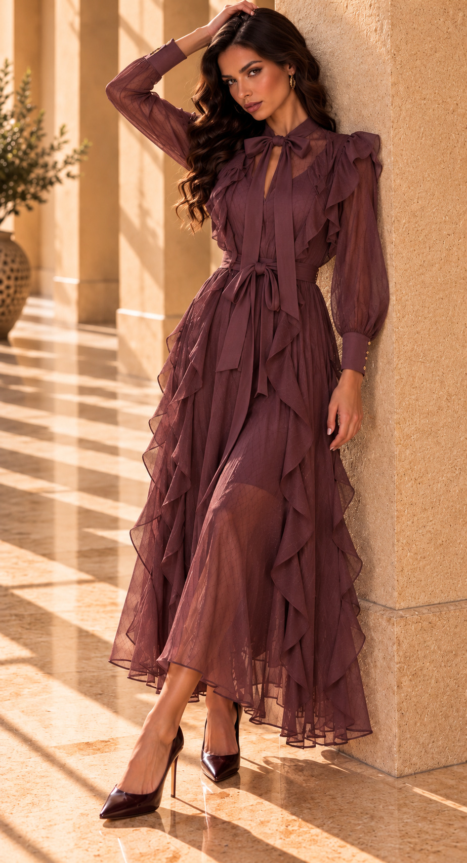 ORIANE - Plum Burgundy