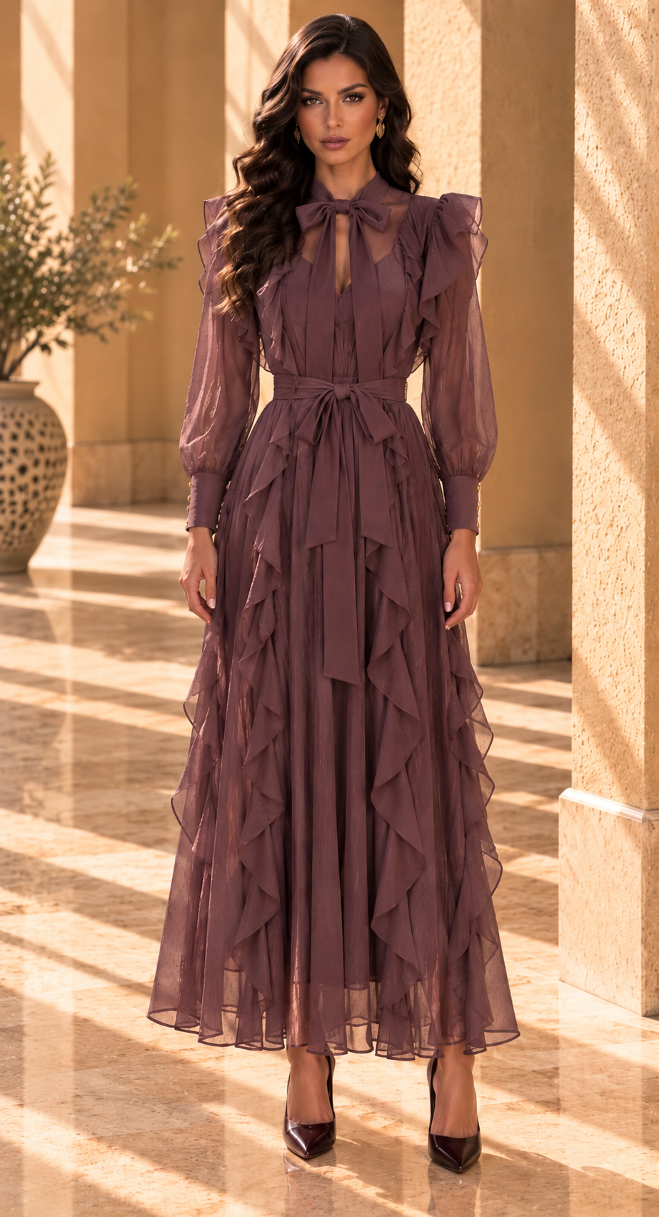 ORIANE - Plum Burgundy