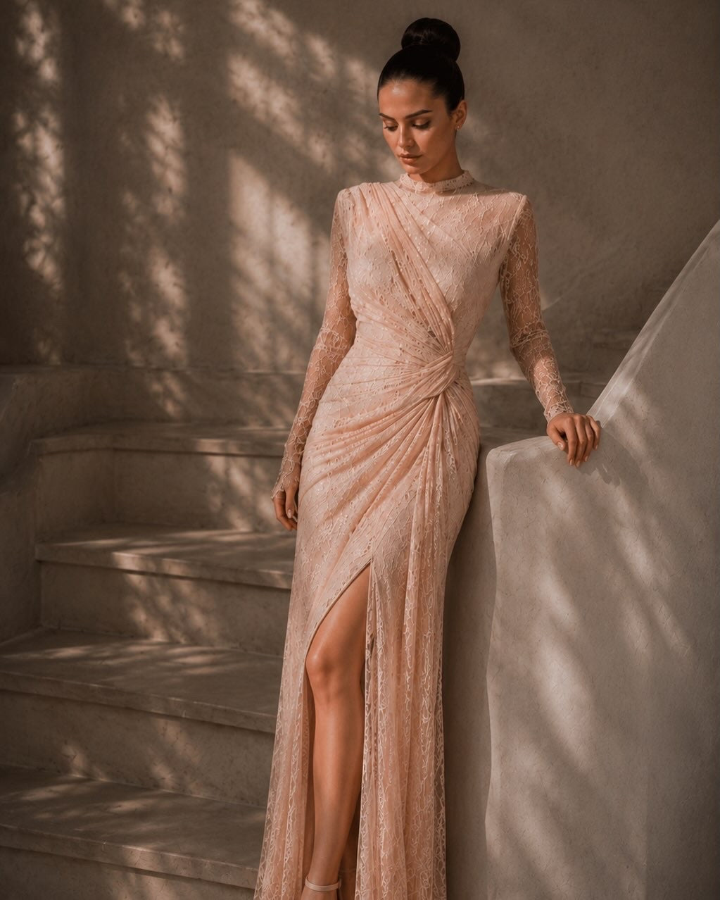 Rosé - čipkované spoločenské šaty
