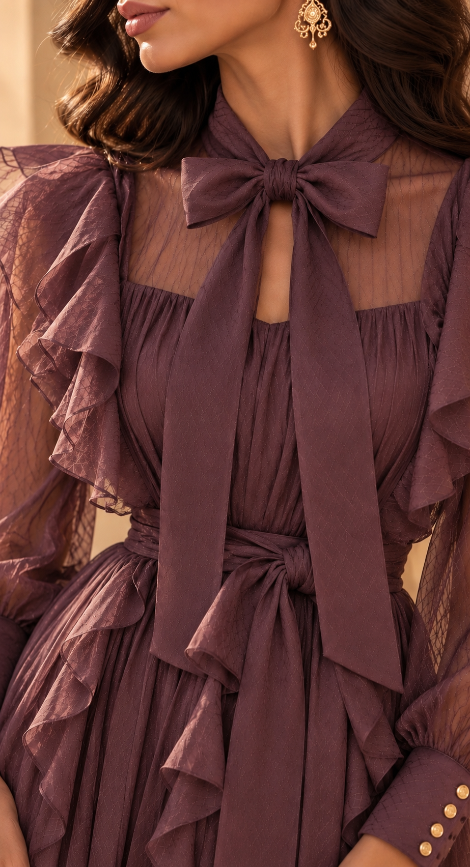 ORIANE - Plum Burgundy